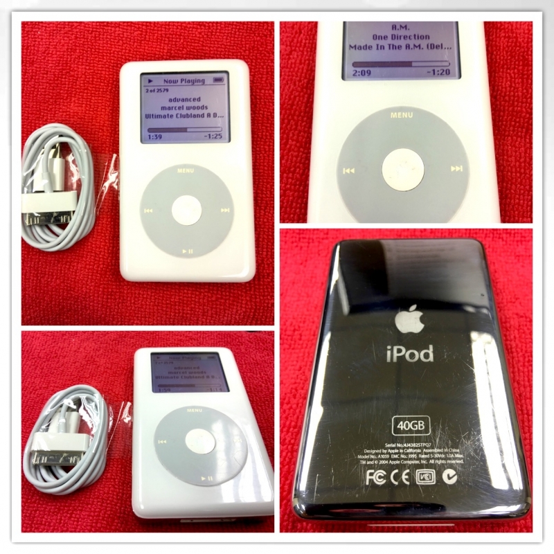 Vintage Apple IPod Classic 4th B/W Generation White 40 GB + USB Sync ...