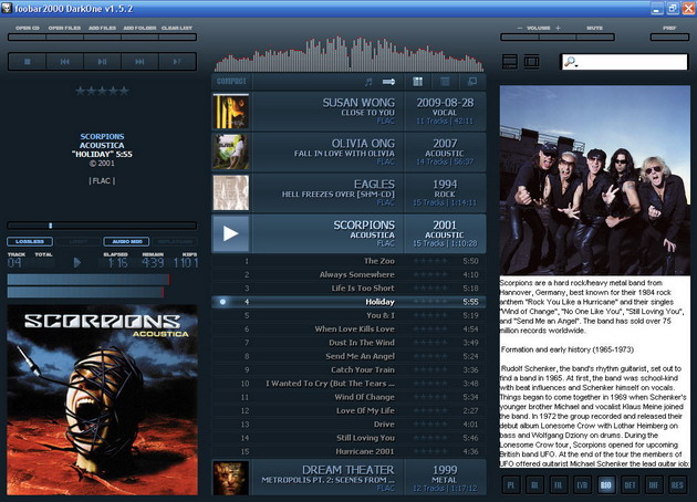 foobar2000 darkone skin